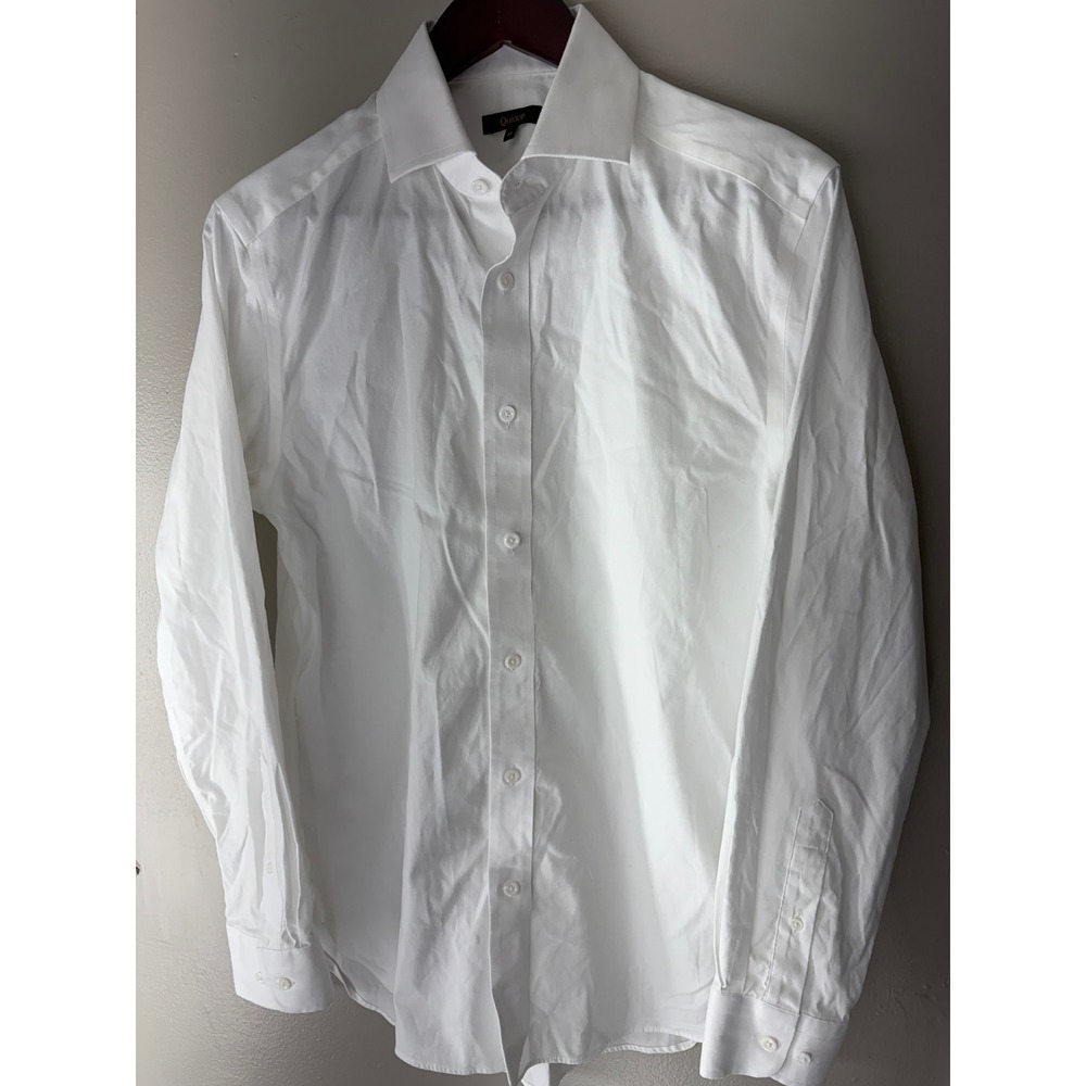 Quince Mens White Organic Cotton Stretch Button Down Dress Shirt TILV004 Size M